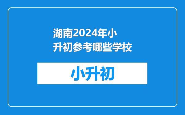 湖南2024年小升初参考哪些学校