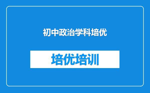 初中政治学科培优