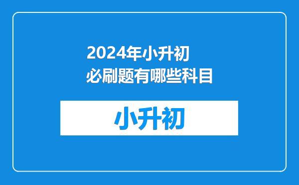 2024年小升初必刷题有哪些科目