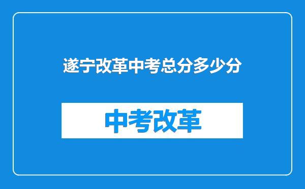 遂宁改革中考总分多少分