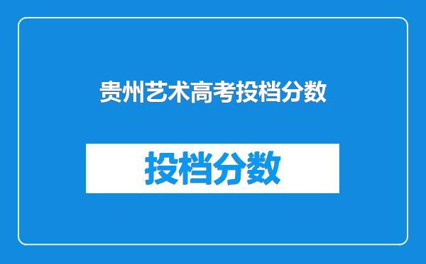 贵州艺术高考投档分数