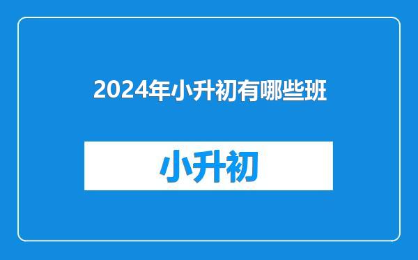 2024年小升初有哪些班
