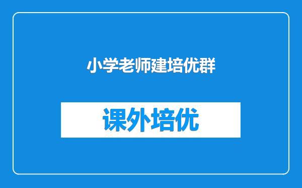小学老师建培优群