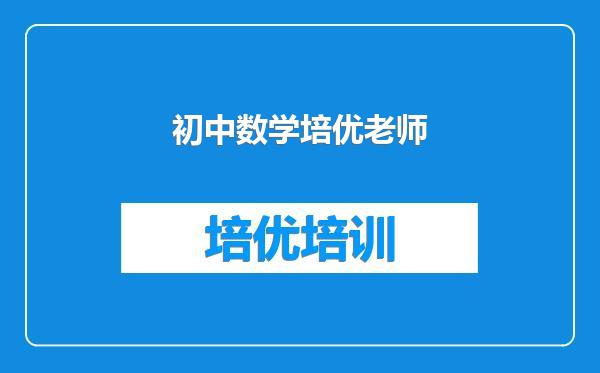 初中数学培优老师
