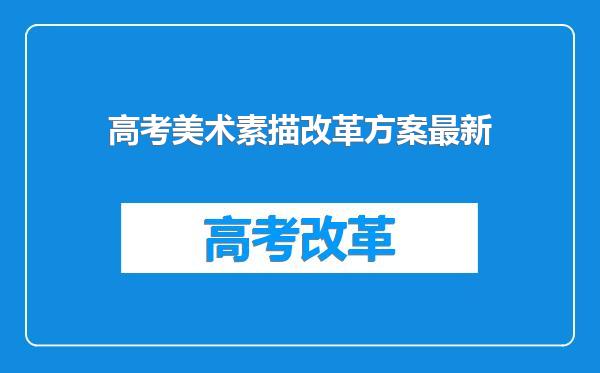高考美术素描改革方案最新
