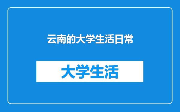 云南的大学生活日常