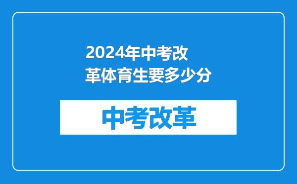 2024年中考改革体育生要多少分