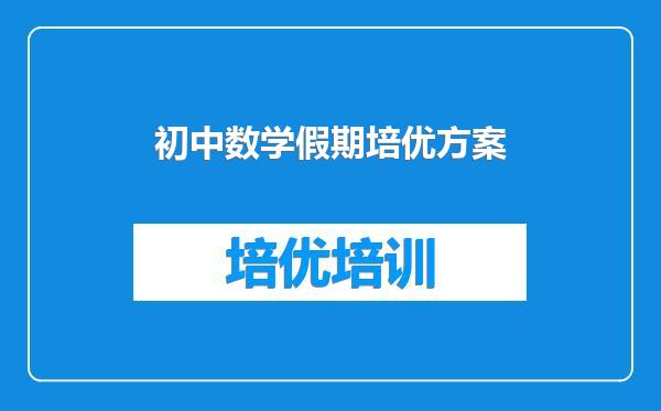初中数学假期培优方案
