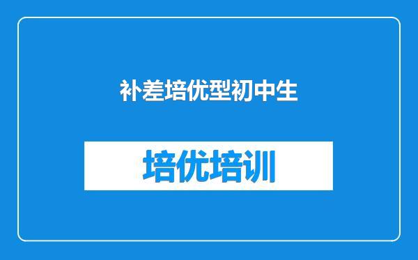 补差培优型初中生