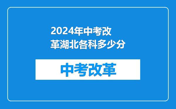 2024年中考改革湖北各科多少分