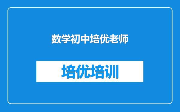 数学初中培优老师