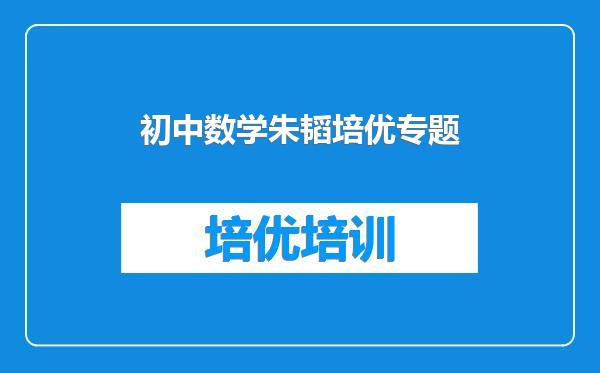 初中数学朱韬培优专题