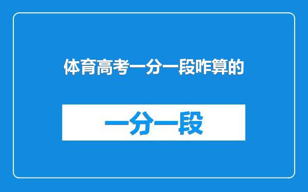 体育高考一分一段咋算的