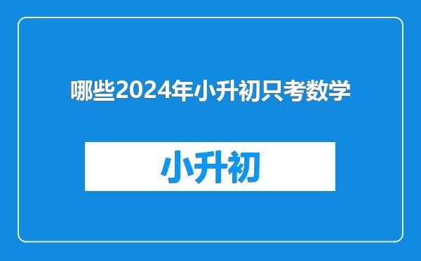 哪些2024年小升初只考数学