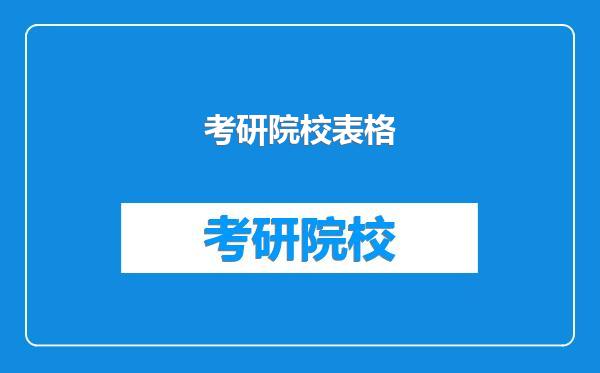 考研院校表格