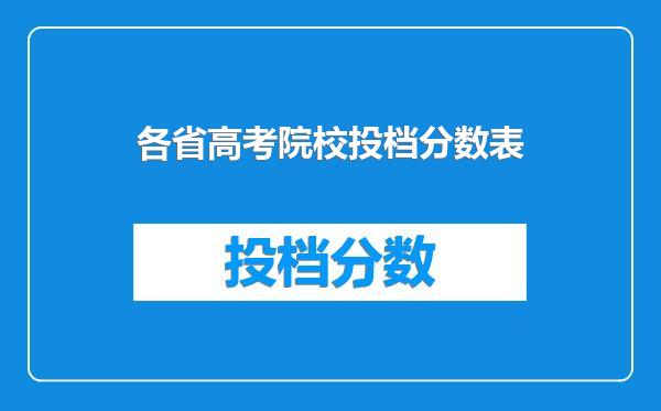 各省高考院校投档分数表