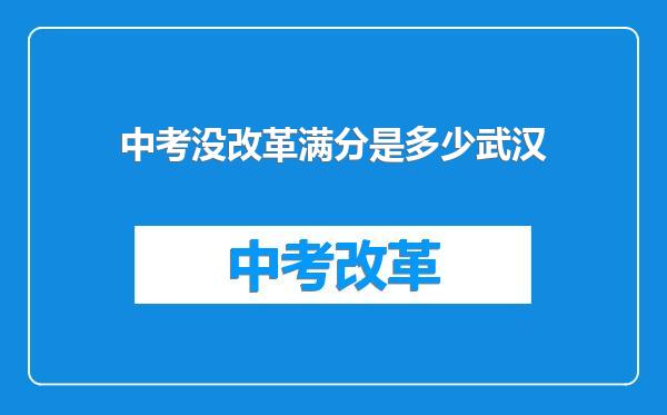 中考没改革满分是多少武汉