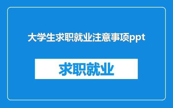大学生求职就业注意事项ppt