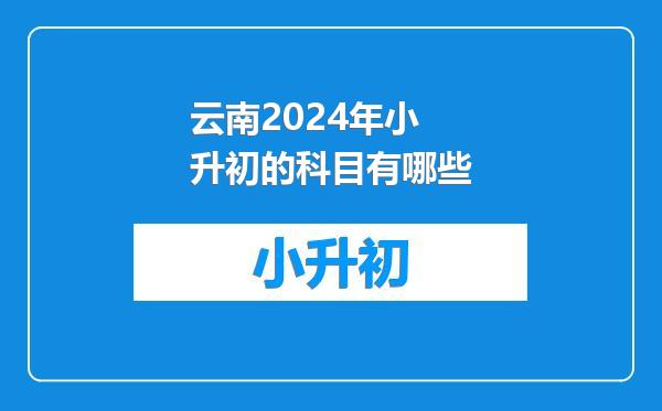 云南2024年小升初的科目有哪些