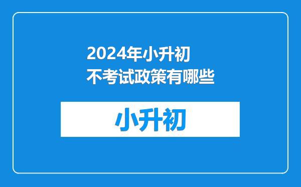 2024年小升初不考试政策有哪些