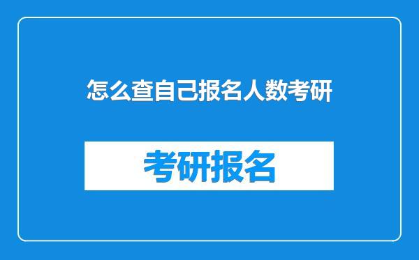 怎么查自己报名人数考研
