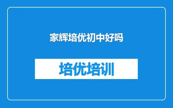 家辉培优初中好吗
