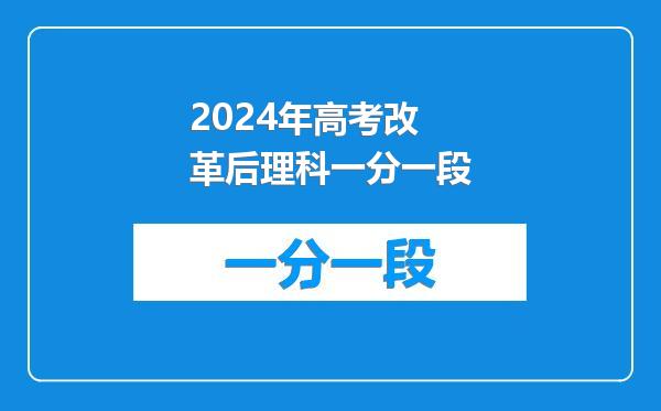 2024年高考改革后理科一分一段