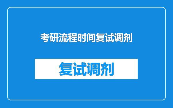 考研流程时间复试调剂