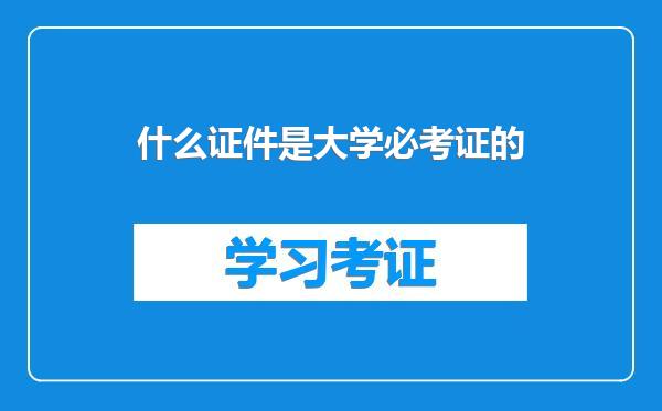 什么证件是大学必考证的