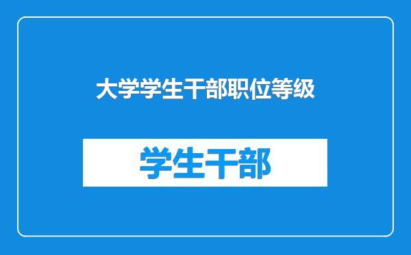 大学学生干部职位等级