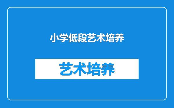 小学低段艺术培养
