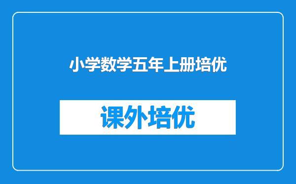 小学数学五年上册培优