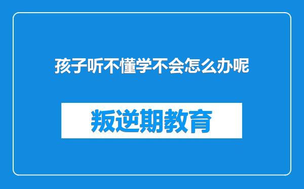 孩子听不懂学不会怎么办呢