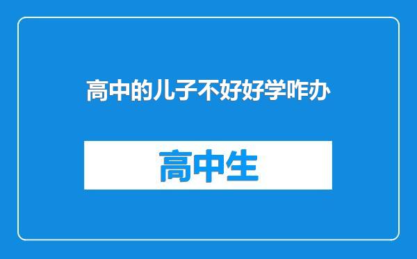 高中的儿子不好好学咋办