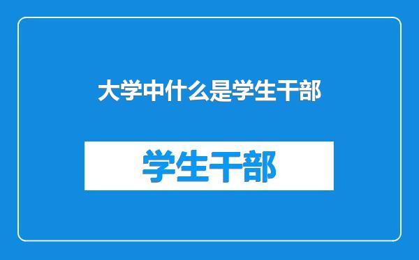 大学中什么是学生干部