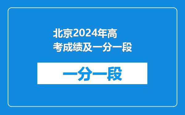 北京2024年高考成绩及一分一段