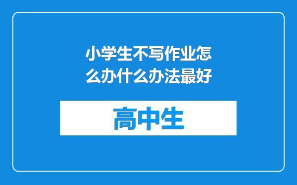 小学生不写作业怎么办什么办法最好