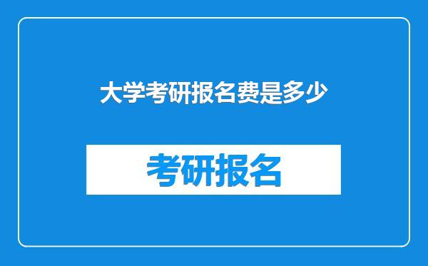 大学考研报名费是多少