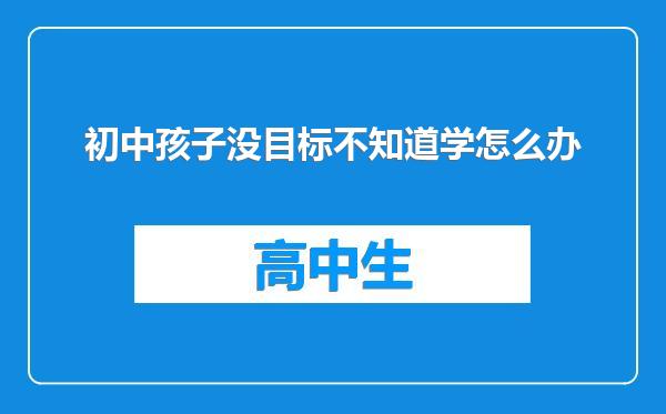 初中孩子没目标不知道学怎么办