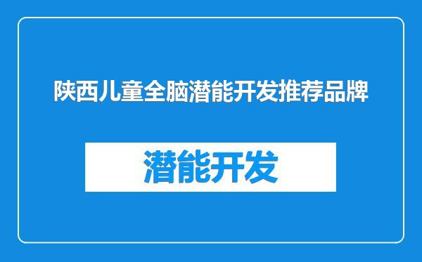 陕西儿童全脑潜能开发推荐品牌