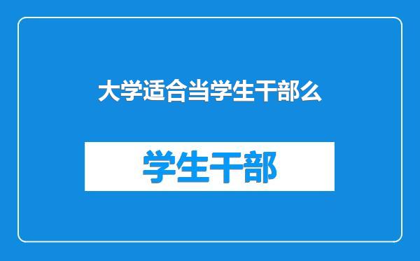 大学适合当学生干部么