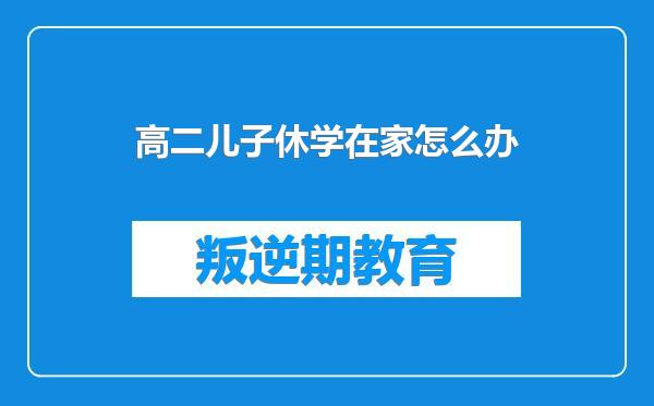 高二儿子休学在家怎么办