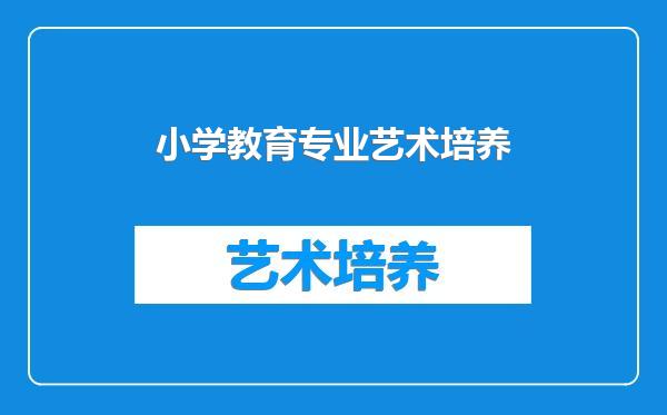 小学教育专业艺术培养
