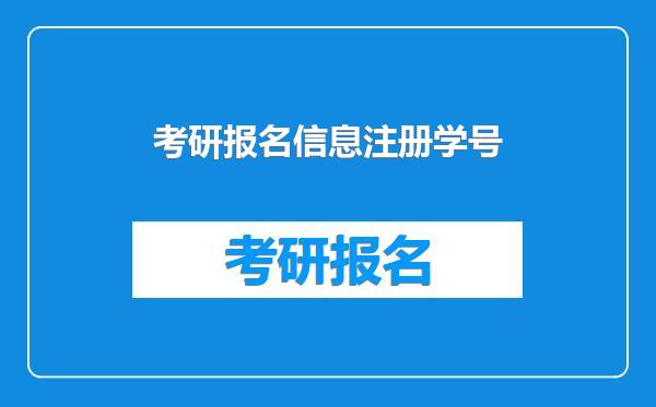 考研报名信息注册学号