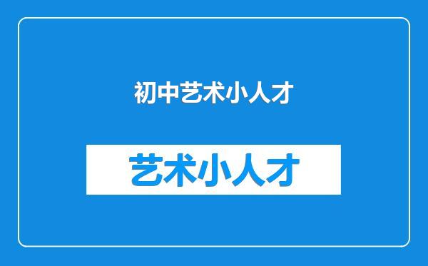 初中艺术小人才