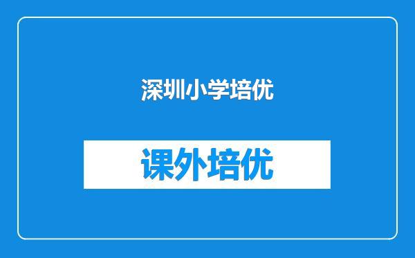 深圳小学培优