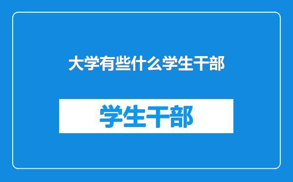 大学有些什么学生干部