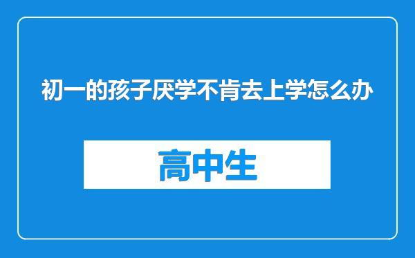 初一的孩子厌学不肯去上学怎么办