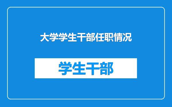 大学学生干部任职情况