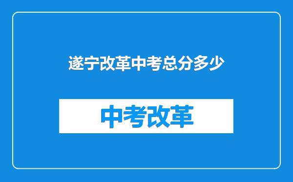 遂宁改革中考总分多少
